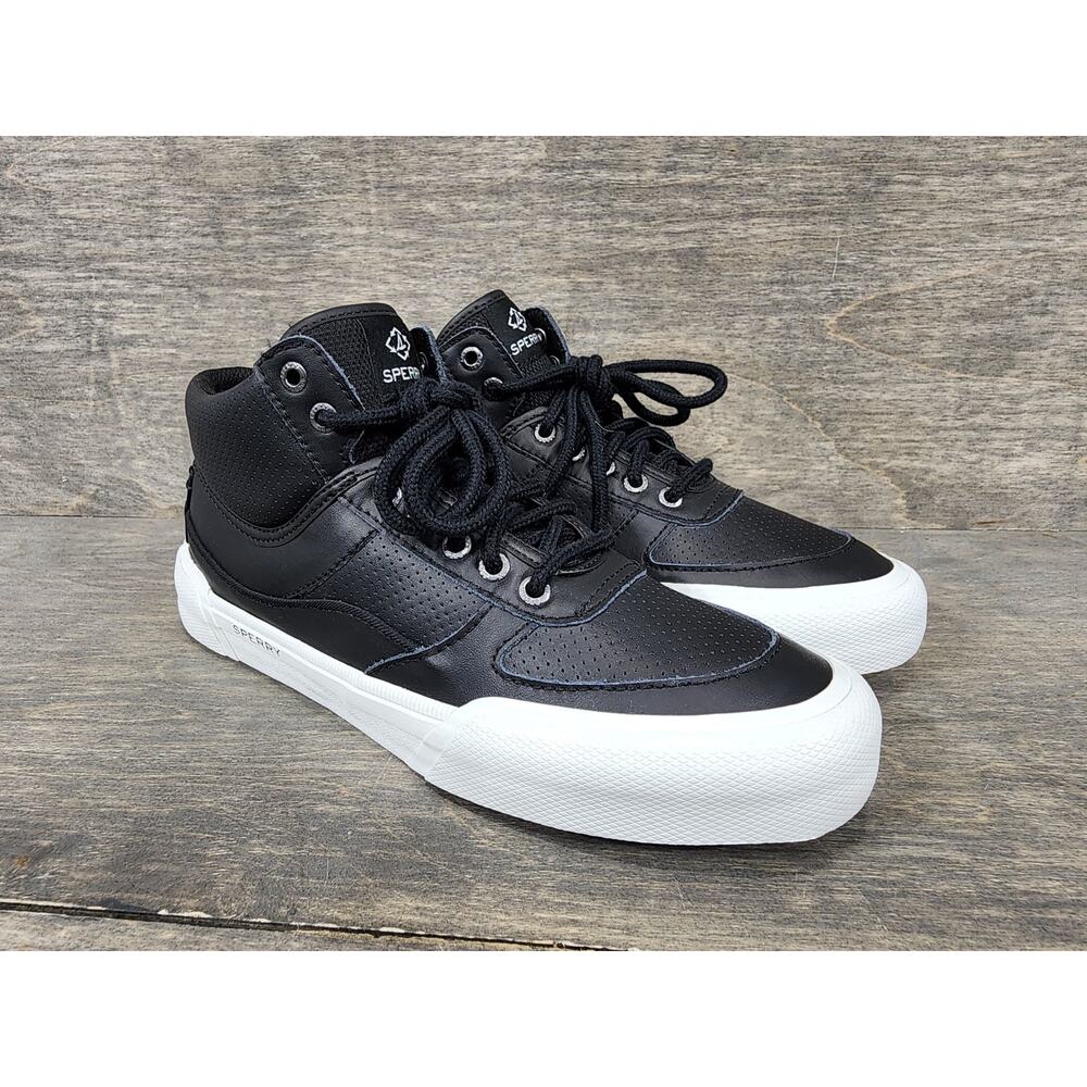 Sperry Soletide Mid Seacycled Black Sneakers Size 8 Womens